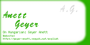 anett geyer business card